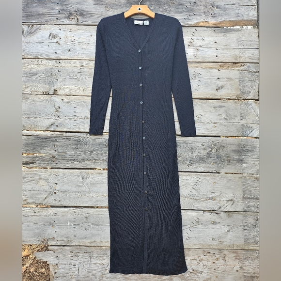 Fashion Bug Sweaters - RARE Fashion Bug full length black duster.